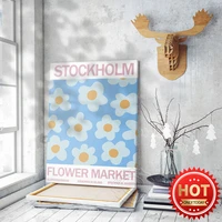 irene lara design stockholm flower market art poster nordic style flowers illustration prints modern home decor wall picture