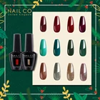 Лак для ногтей NAILCO, 15 мл, Рождественский зеленый красный золотой цвет, УФсветодиодный гель для ногтей, дизайн ногтей, блестящий маникюр, верхнее Базовое покрытие