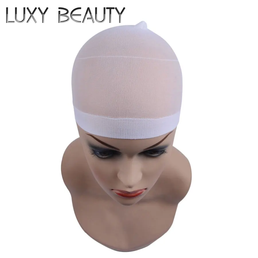 White 10PCS 10 шт., парик на шнурке, эластичная шапка для волос, снуд, парик, шапка для изготовления париков, свободный размер, унисекс, человеческие волосы для наращивания - Цвет: White 10PCS