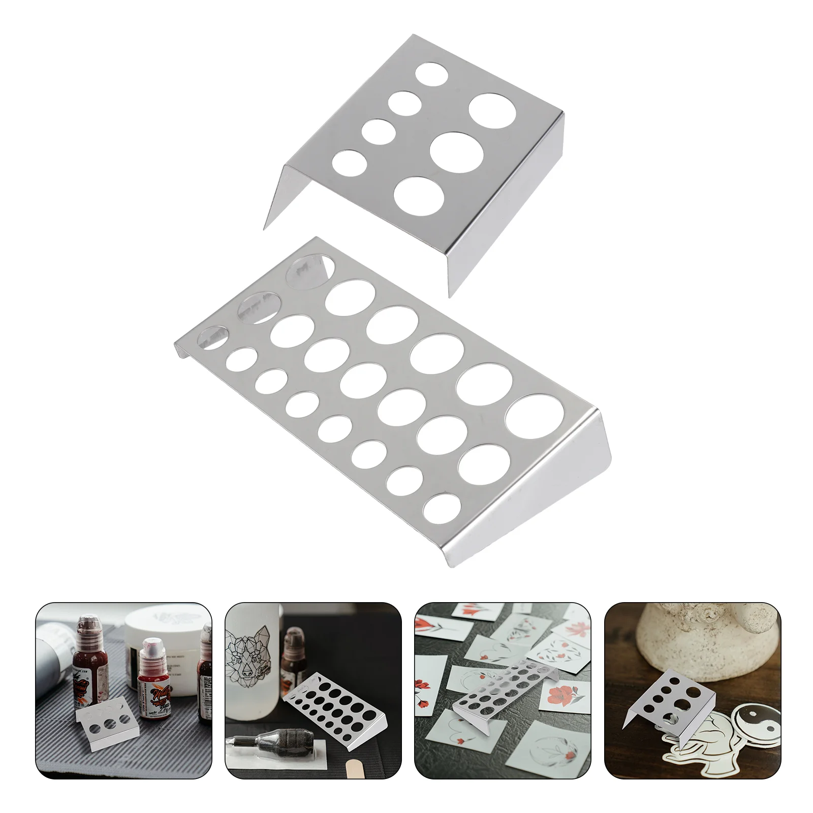 

2pcs Ink Cup Holder Stainless Steel Pigment Ink Cup Caps Stand