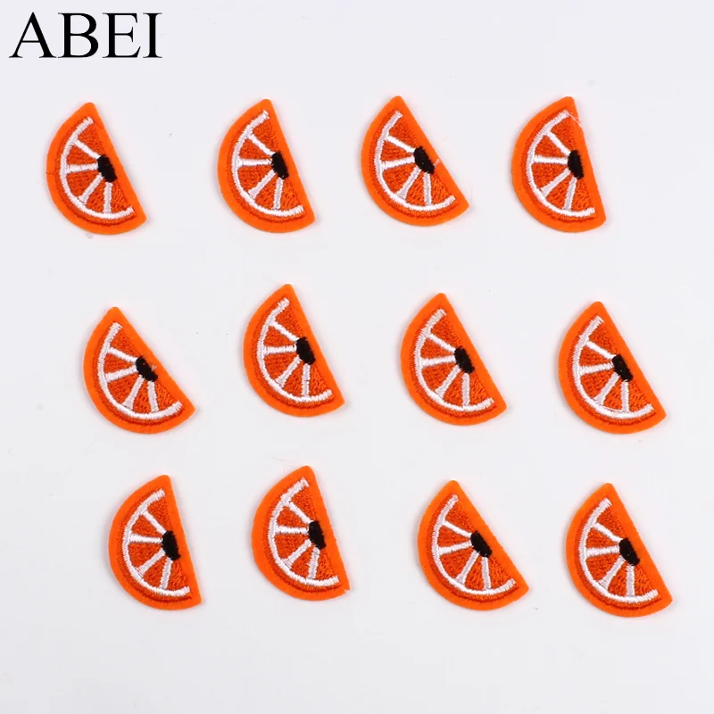 Термонаклейки на одежду с вышивкой оранжевые 10 шт. | Дом и сад