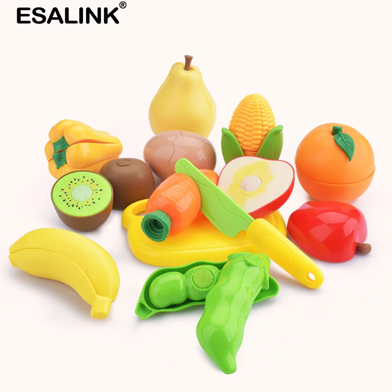 ESALINK 16 шт. кухонные игрушки резка фруктов овощей игрушка кухонная посуда для