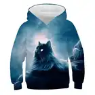 Одежда для девочек, Детский свитшот с 3D изображением животных для мальчиков, Детские Зимние толстовки с изображением кота, живые милые забавные пуловеры для малышей, топы, Женские кофты