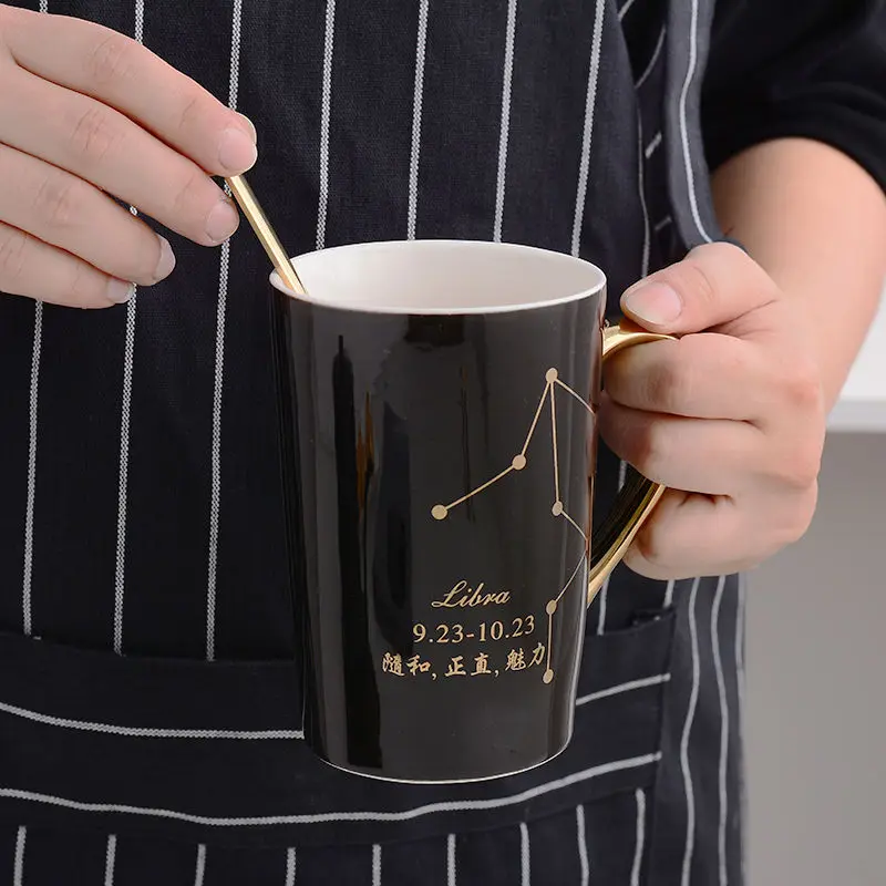 Чашка керамическая чашка кружка с крышкой ложкой Мужская и женская пара