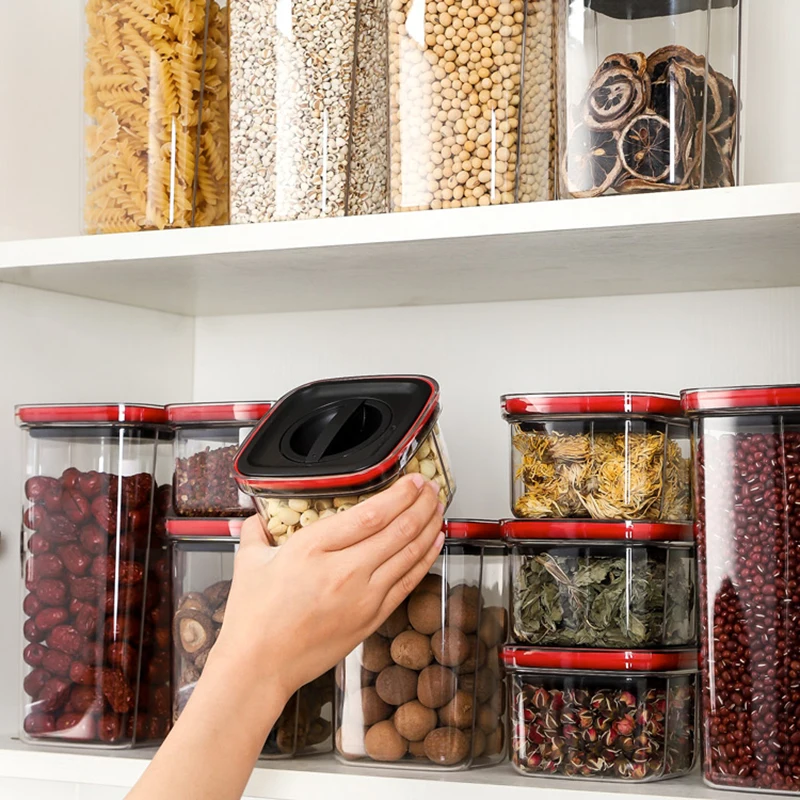 

Kitchen Household Airtight Storage Tank Thickened Moisture-proof Grain Tank Dried Fruit Sealed Tank Set HVR88