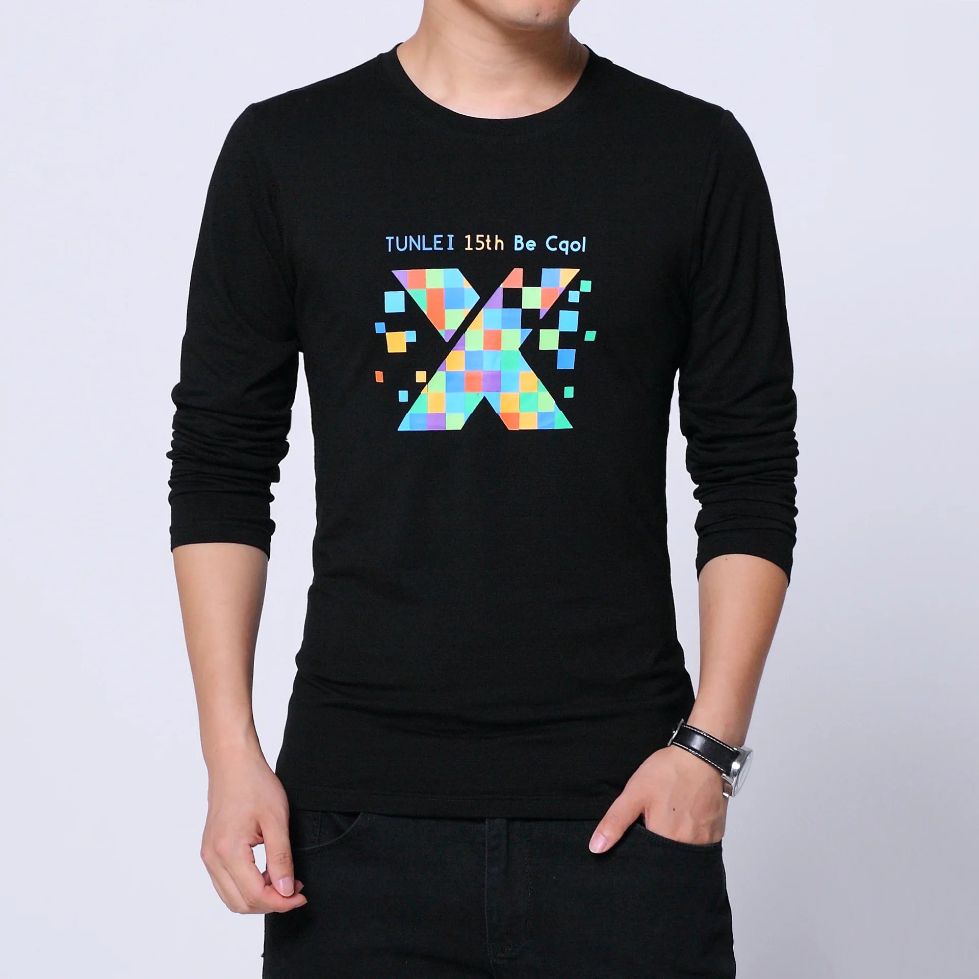 

2020 New Fashion Brand T Shirt Men Letter Design Print Trends Street Style Long Sleeved T-shirt Oversize Men Cotton Clothing