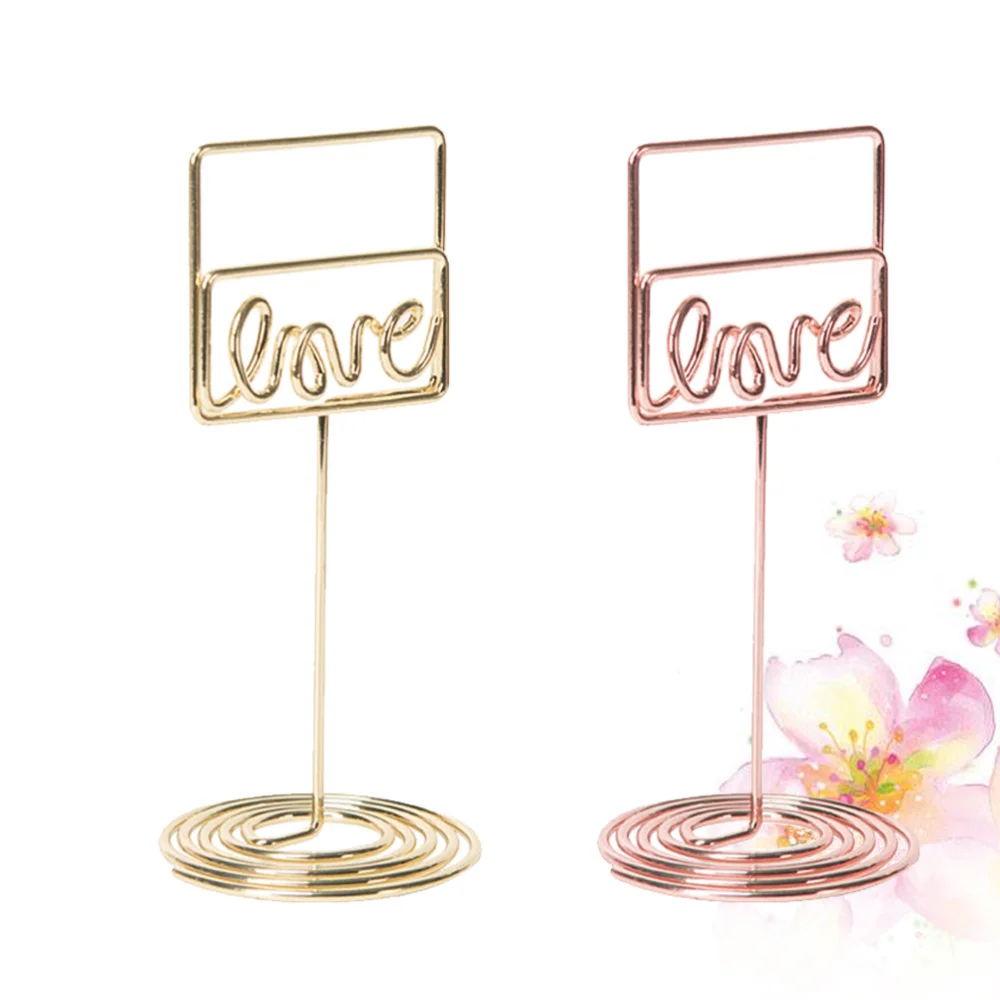 

4pcs Memo Clip Note Clamp Creative Desktop Holder Desktop Clips Ornaments for Party Banquet (Rose Gold and Golden)