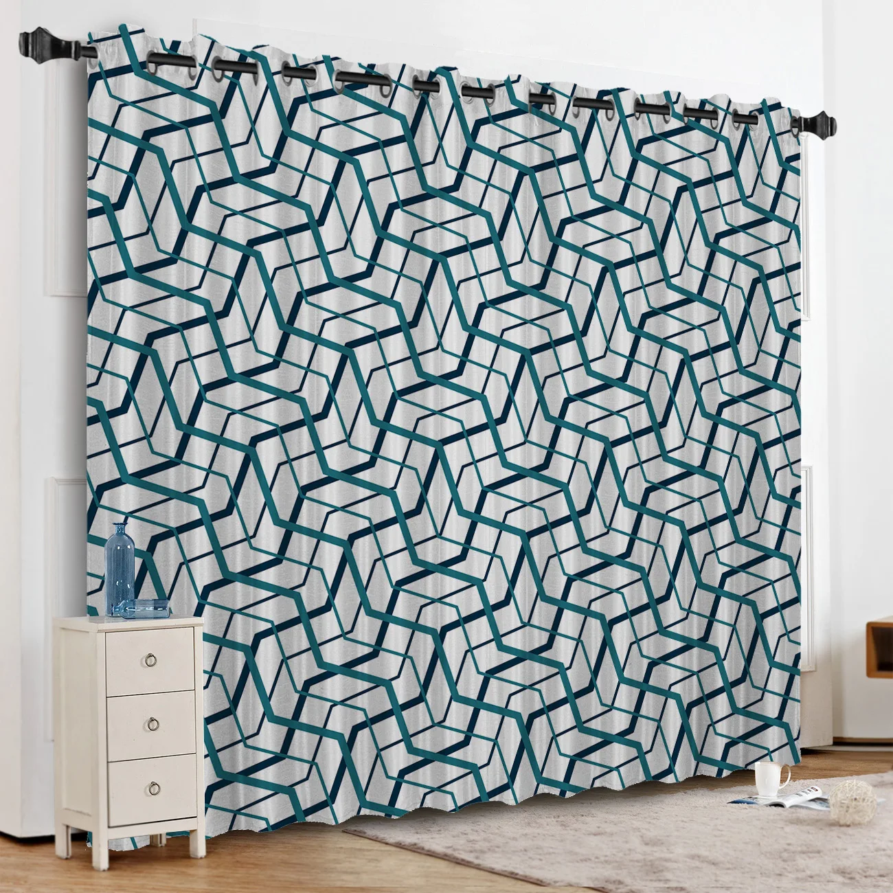 Irregular Geometric Pattern Window Treatments Curtains Valance Blinds Bathroom Blackout Bedroom Outdoor Fabric | Дом и сад