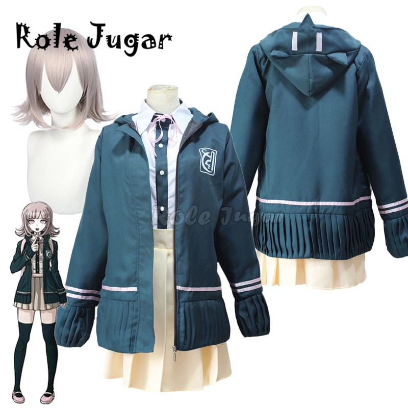 

Косплей чьи костюмы из аниме Super DanganRonpa Nanami для девочек JK Толстовка форменная рубашка Женский матросский костюм куртка и парик C80C01