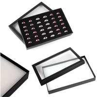 transparent window pvc 36 slots ring box tray storage case earrings jewelry display holder organizer practical show case