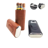 humidors portable cigar box cigar case holder with cigars cutter leather travel kit