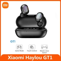 xiaomi haylou gt1 tws true wireless bluetooth 5 0 fingerprint touch headset hd stereo headset with game noise reduction