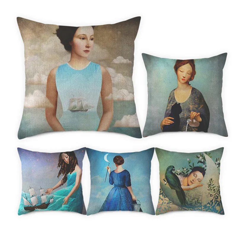 Льняные Наволочки Fuwatacchi красивые женские наволочки для подушек домашнего дивана