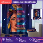 Африканская американская Женская занавеска для душа и ковер в комплекте, сексуальная занавеска для ванной в стиле афроамериканок, коврик для унитаза, коврик, ковер, 4 шт.