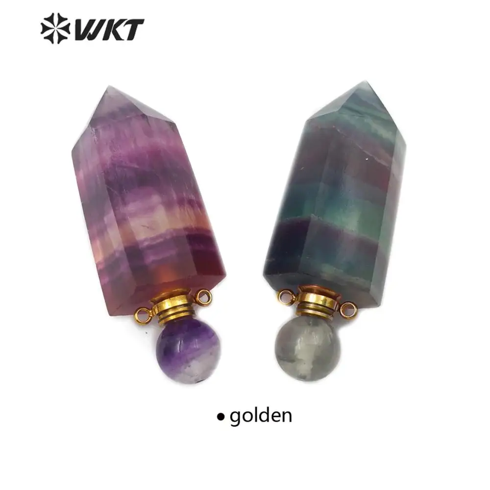 Женский кулон из натурального камня золотистый с двойным круглым крючком Модный