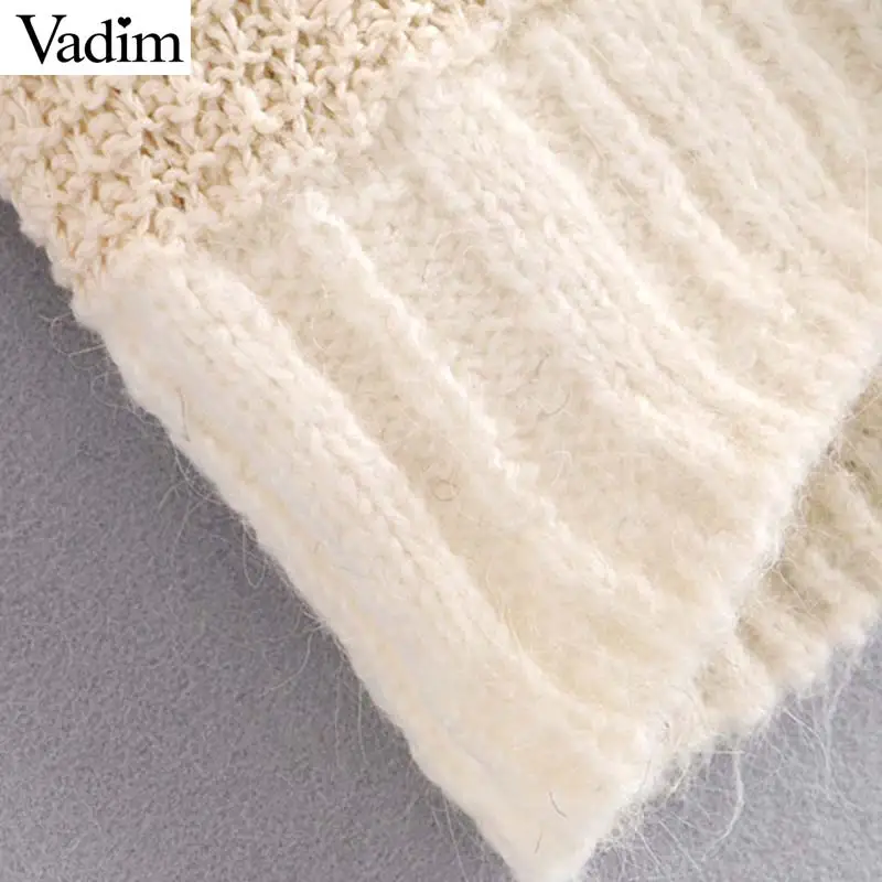 Vadim женские модные вязаные свитера Ажурные кружевные лоскутные Необычные