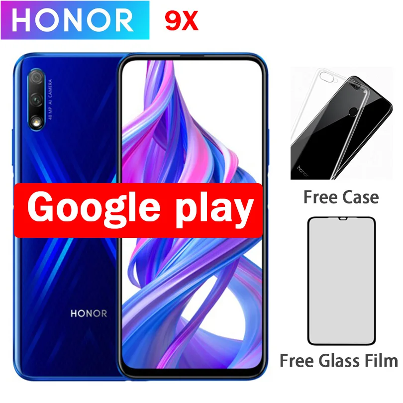 Honor 9X мобильный телефон Kirin 810 Android 9,0 6,5" 2340X1080 4 ГБ ОЗУ 64 Гб ПЗУ камера с подъемом МП