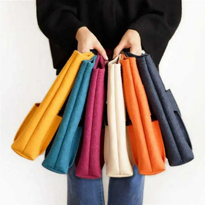 

Multi-function Make up Bag,Felt Insert Purse Organizer,Multi Pocket Cosmetic Bags in Bag Organizer For Tote & Handbag Shaper