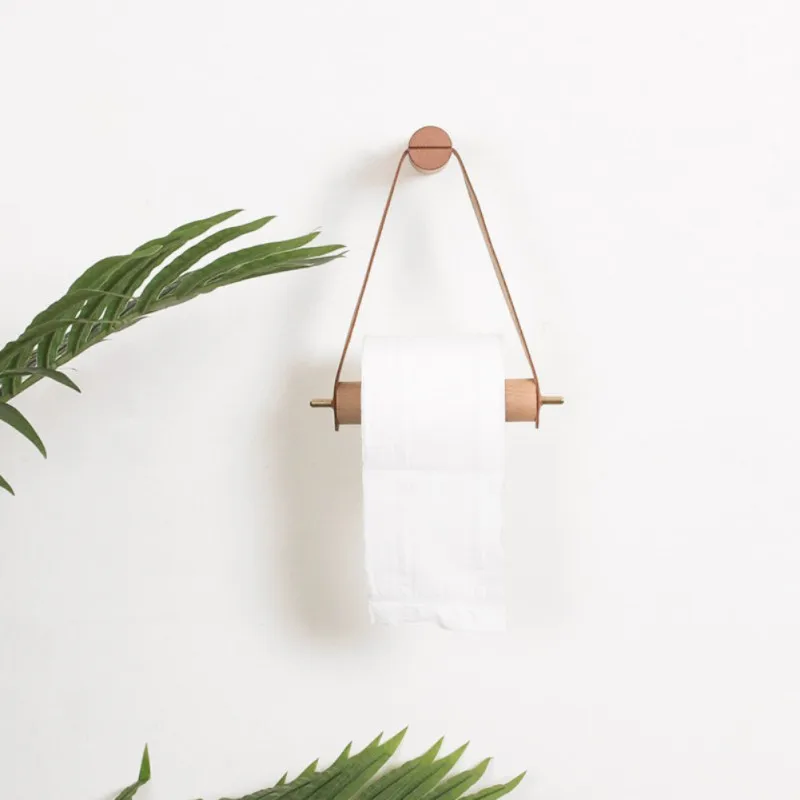 

Wooden Paper Roll Holder Toilet Paper Towel Dispenser For Household Wood Storage Rack Contact Paper Holder Bathroom Tools