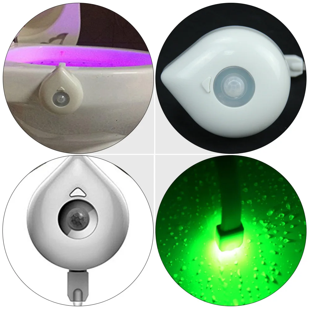 

1Pc 8-Color Motion Sensor LED Toilet Light Small Toilet Night Light White