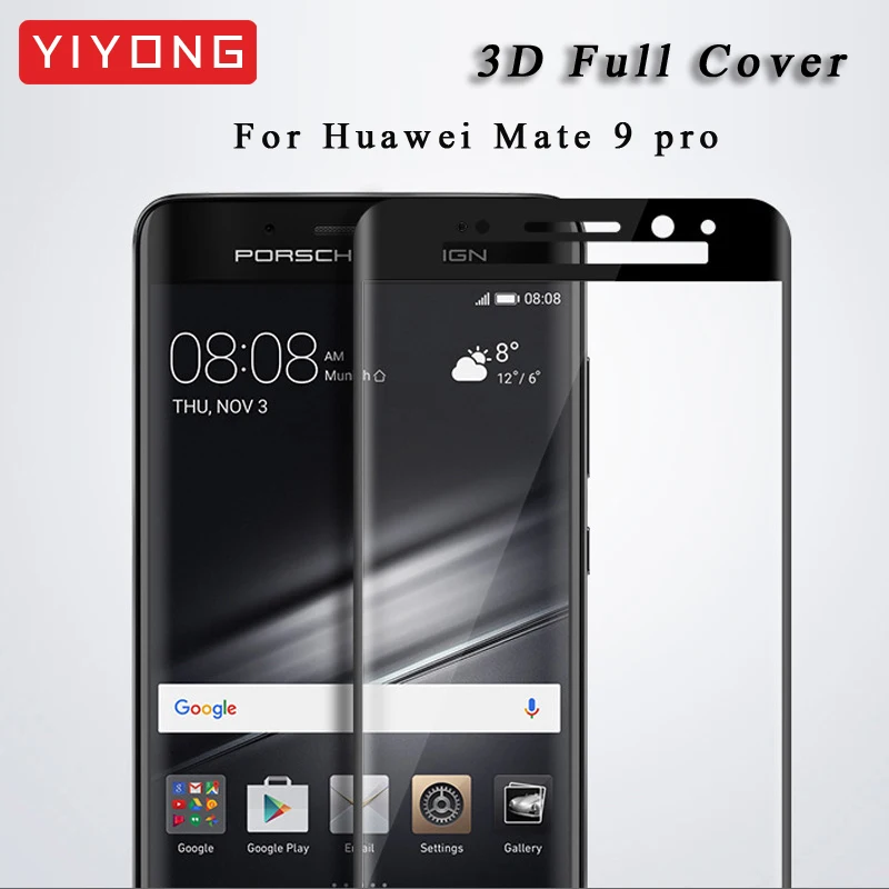 YIYONG полное покрытие экрана стекло для Huawei Mate 9 8 закаленное Защита Lite Pro Mate9 Mate8