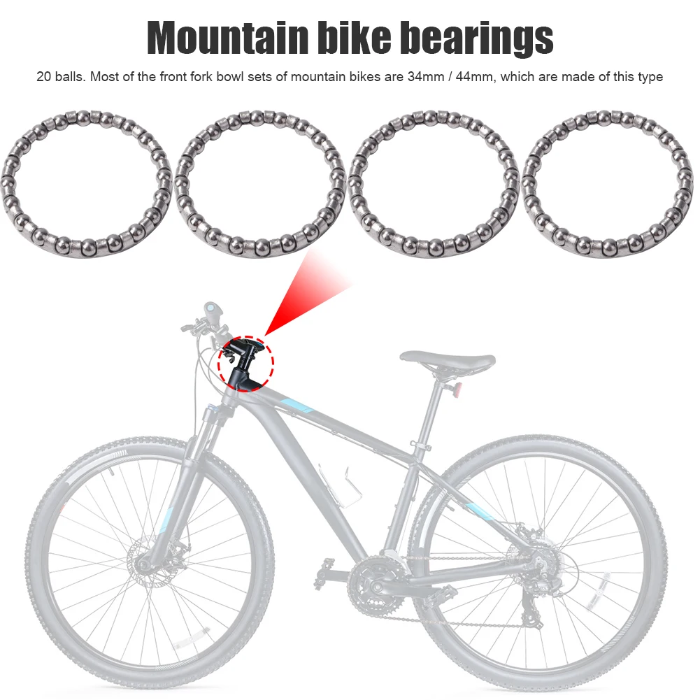 

10pcs Bicycle Bike34/44mm Headset Caged Ball Bearing Race Cycling Headset Bearing Mountain Road Bike Headset Retainer Bearing