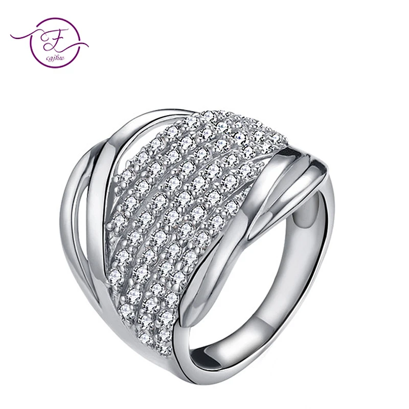 

Rings for Women Jewelry Sparkling Cubic Zircon Statement Fashion Fine for Wedding Engagement Party Christmas Gift