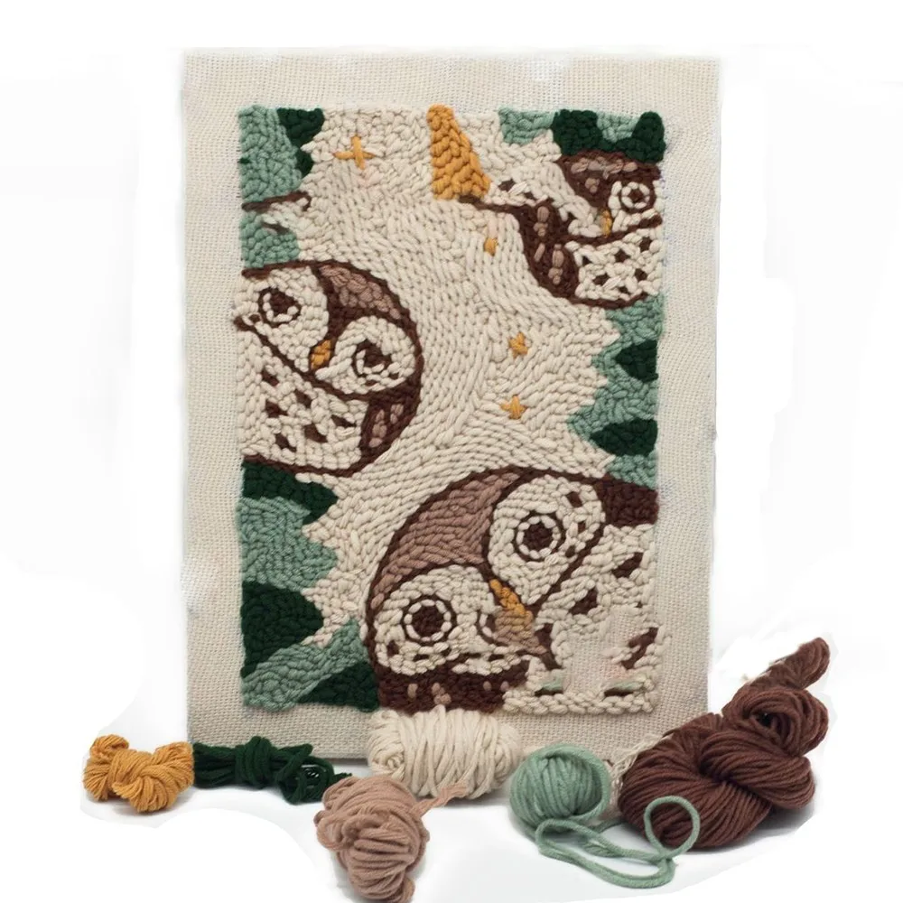 Сова Poke вышитый шерстяной комплект DIY ручная вышивка шитьё для вязания