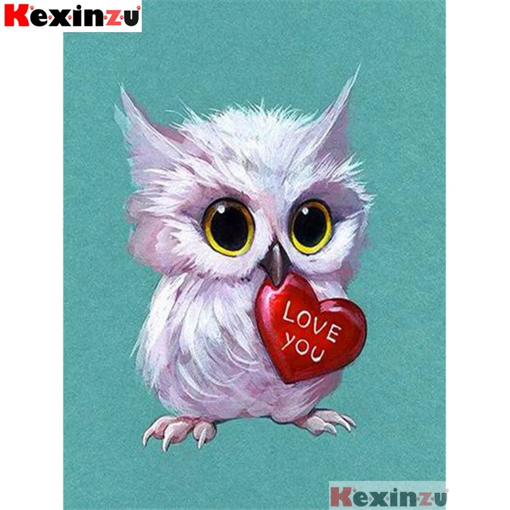 Камни в форме ромба/круглый 5d алмазная живопись-Любовь owl-3d Вышивка крестом