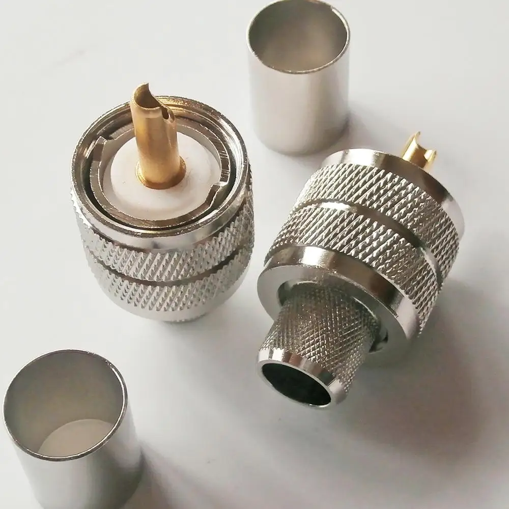 Разъем PL259 PL 259 SO239 SO 239 UHF мужской обжим для кабеля LMR400 RG8 RG213 RG214 RG165 7D FB RF