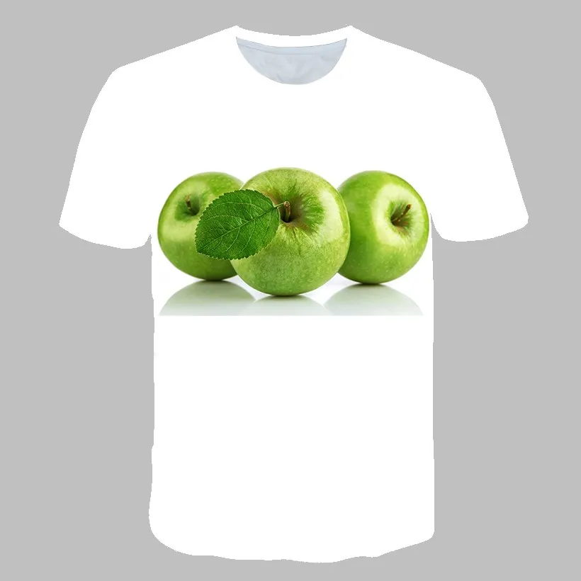 

3D Printing Children's T-Shirts 2021 Spring Summer Fashion New Casual Loose Short Sleeve O-Neck Strawberry Fruit Print Pullovers