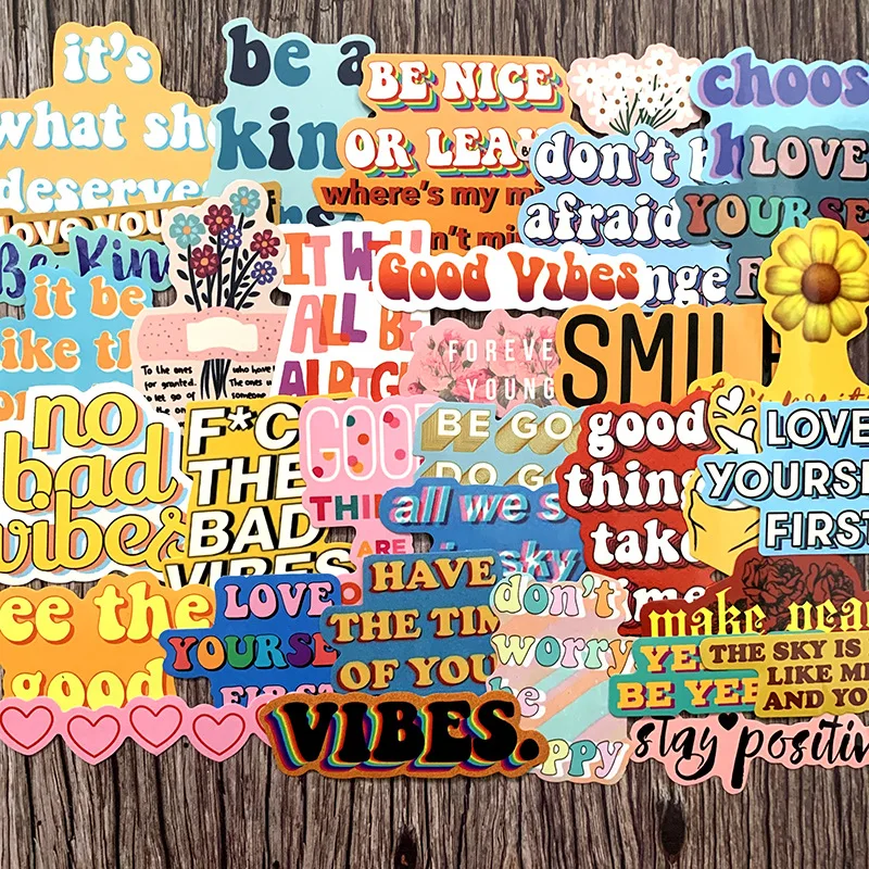 Pegatina con frases motivacionales para port&aacute;til, pegatinas de grafitis para bricolaje, sala de estudio, &aacute;lbum de recortes, 40 Uds., 2021-1