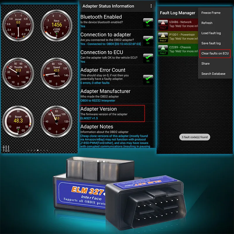 ELM 327 V1.5 PIC18F25K80 чип BT OBD2 считыватель кода Elm327 Bluetooth-совместимый диагностический