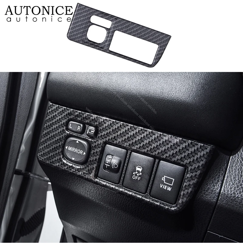 Цветное зеркало заднего вида из углеродного волокна с рамкой для Toyota RAV4 2013 2014 2015