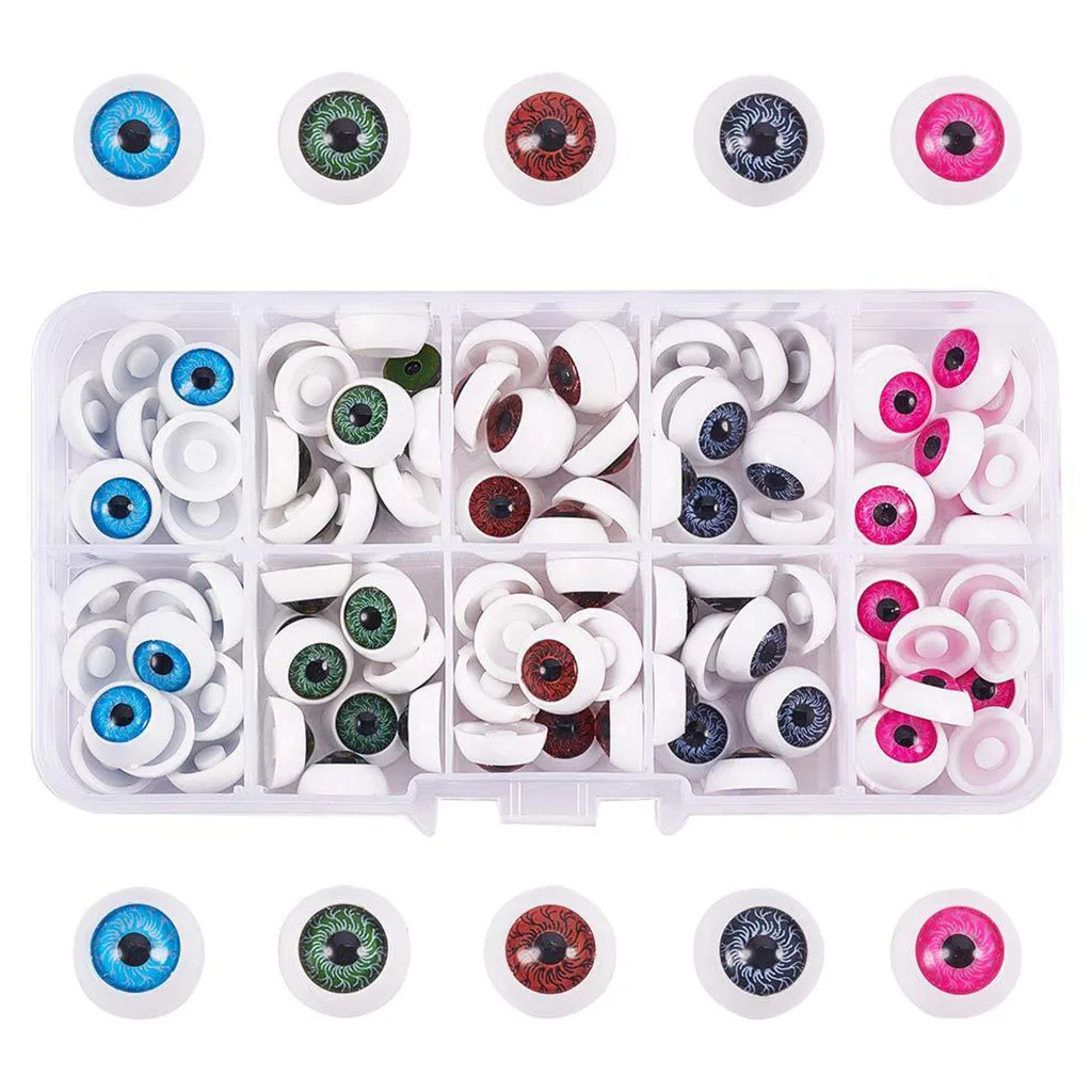 

Colorful Doll Eyes,Doll Bear Eyeballs Half Round Multi-Color Doll Eye Accessories for DIY Dolls(12mm 100 pcs in a box)
