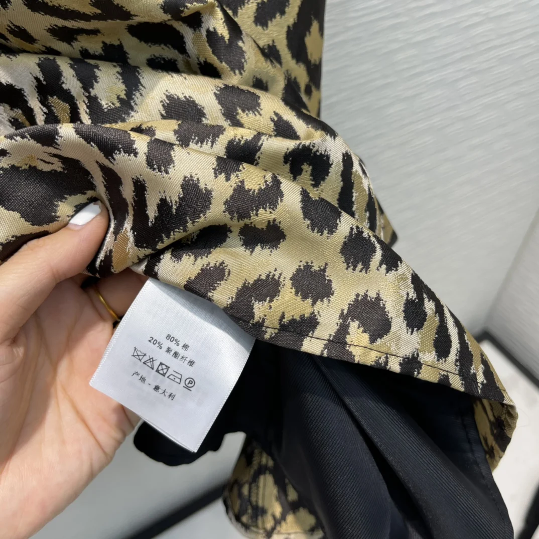 

High Street Leopard Print Dress Women Fashion Peter Pan Collar Long Sleeve Dress High-end Brand 3D Cut Big Hem Dress Autumn 2021
