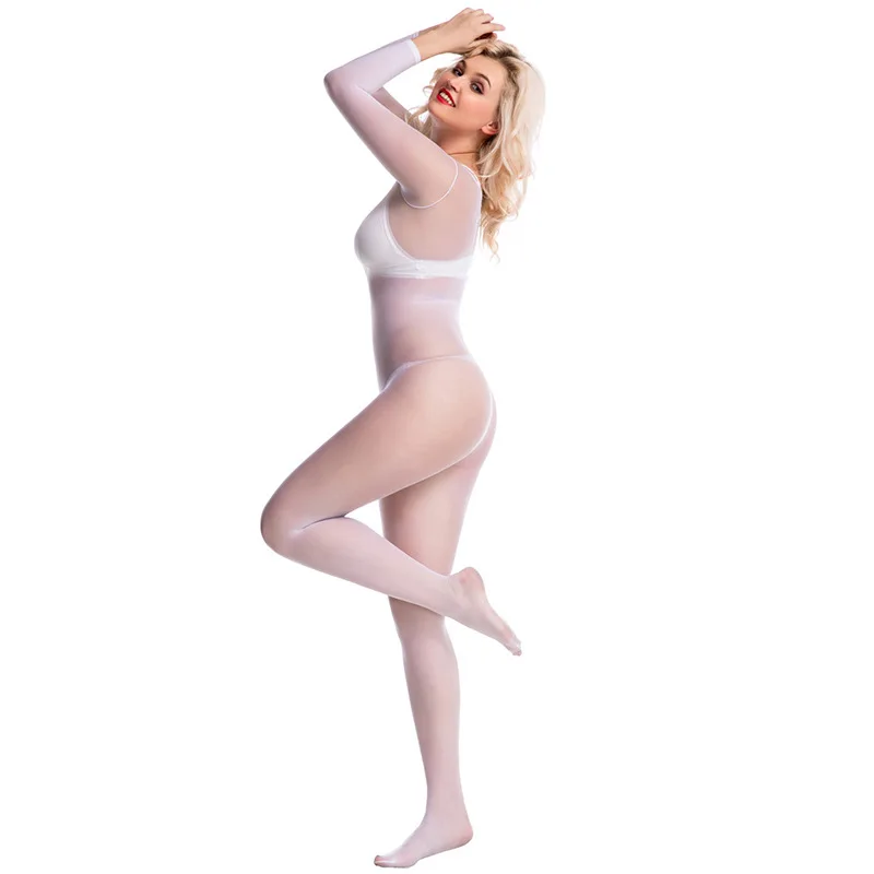 

O-neck High Elastic Bodystocking One Peice Tights Open Crotch Bodysuit 3D Ultra Thin Nylons Rompers Jumpsuit Gay Clubwear Body