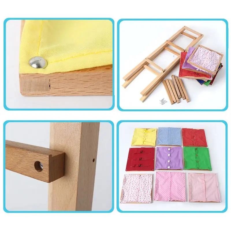 

Unisex Toddler Montessori Materials Wood Toy Clothing Box Dressing Frame Practical Life Skill Kids Children Education Toys Gifts