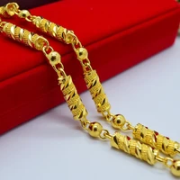 statement male 18k gold necklace column buddha beads bamboo chain fine jewelry clavicle necklaces for men boyfriend birth