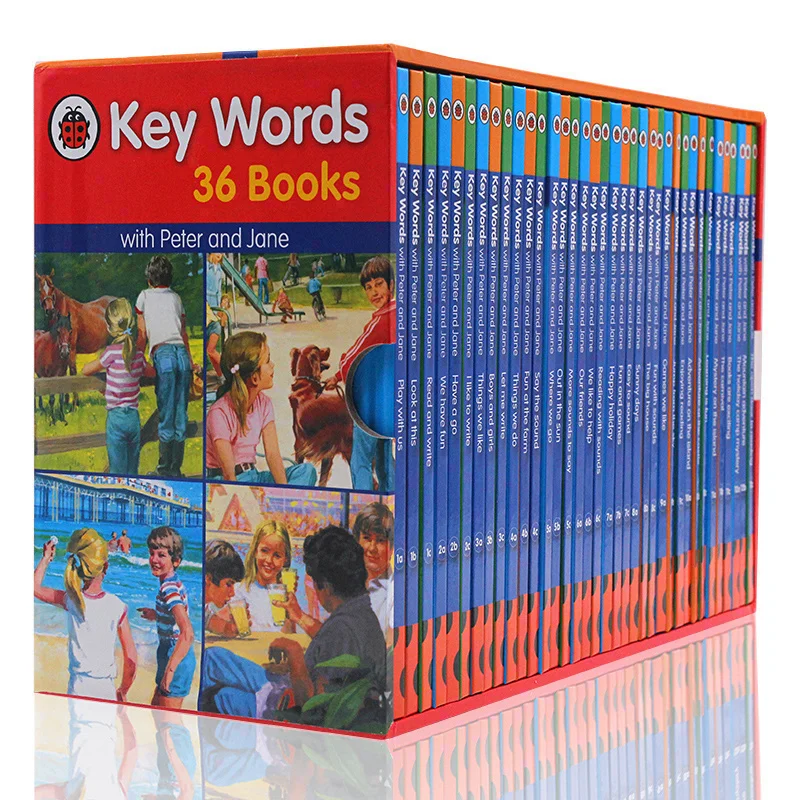 36 books/set Ladybird Key Words with Peter and Jane English Picture Reading children early education textbook magic phonics book |