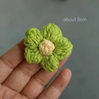 5pclot diy hand crocheted flower patches for clothes woven flowers appliques for hairpin cashmere cardigan sweater