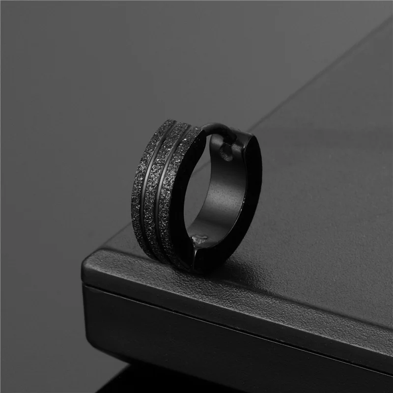 

1Pcs/Korean Frosted Earrings Gold Stainless Steel Hip Hop Punk Ear Buckle Temperament Earring Gift Jewelry for Men&Women