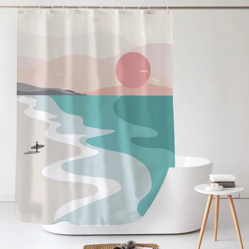 

Colorful Flower Shower Curtain Nordic Thick Fashion Decoration Shower Curtain Washable Duschvorhang Household Products DF50YL