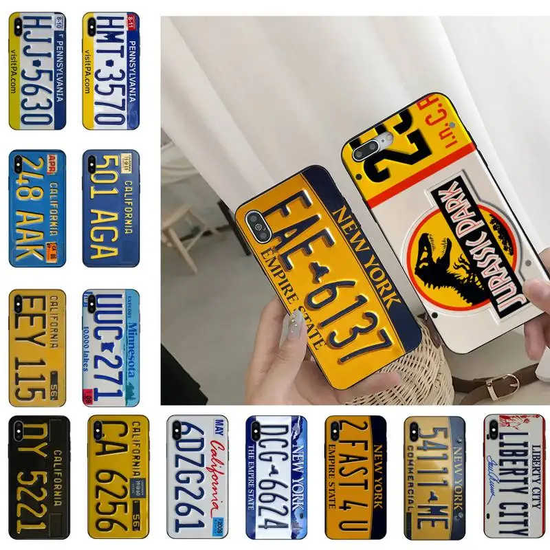 

License New York plate number Phone Case For iPhone 11 8 7 6 6S Plus 7 plus 8 plus X XS MAX 5 5S XR 12 11 Pro max se 2020 Cover
