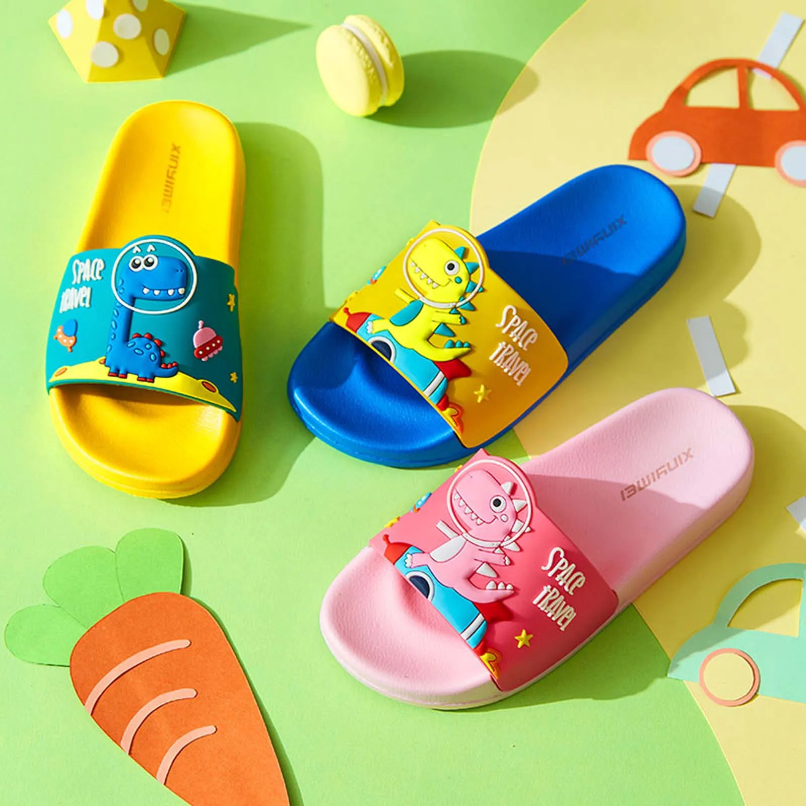 

Kids Boys Girls Beach Pool Slides Sandals Home Dinosaur Slippers Soft Shoes baby slofjes zapatillas bebe pantufa infantil