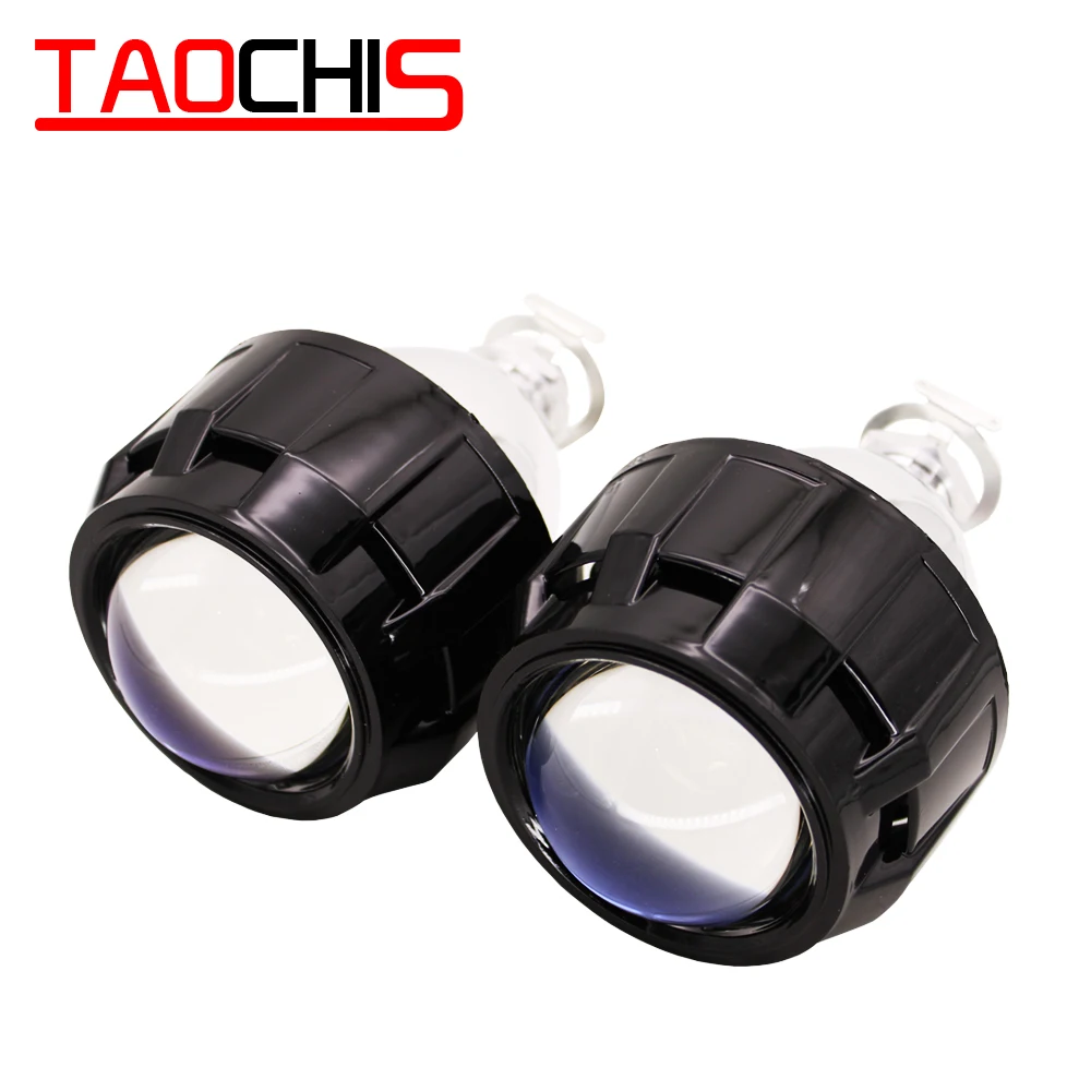 TAOCHIS 2 5 MINI H1 линзы проектора Bi xenon защитная маска черного цвета Хромированный Цвет