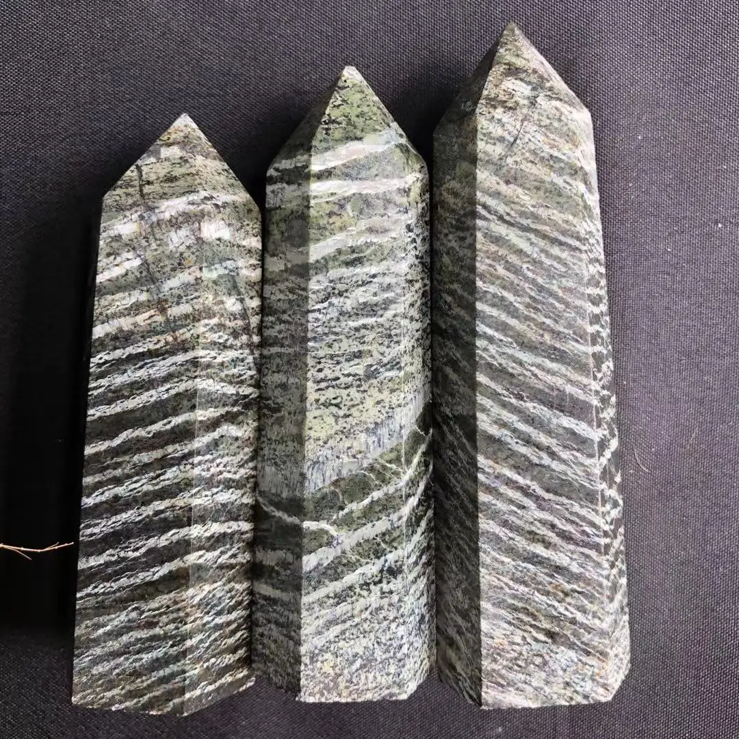 1 шт. Натуральный Камень Кристалл точка зеленого цвета в полоску стиле Зебра