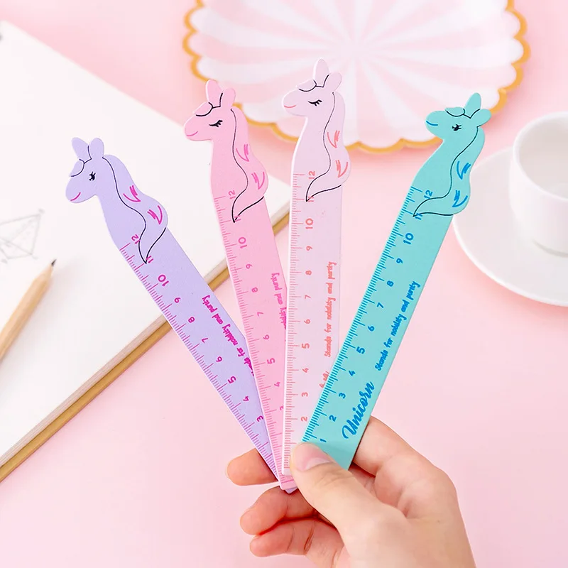 

Cartoon Wooden unicorn Ruler 12 cm Measuring Straight Rulers Drawing Tool Promotional Stationery gift school supplies