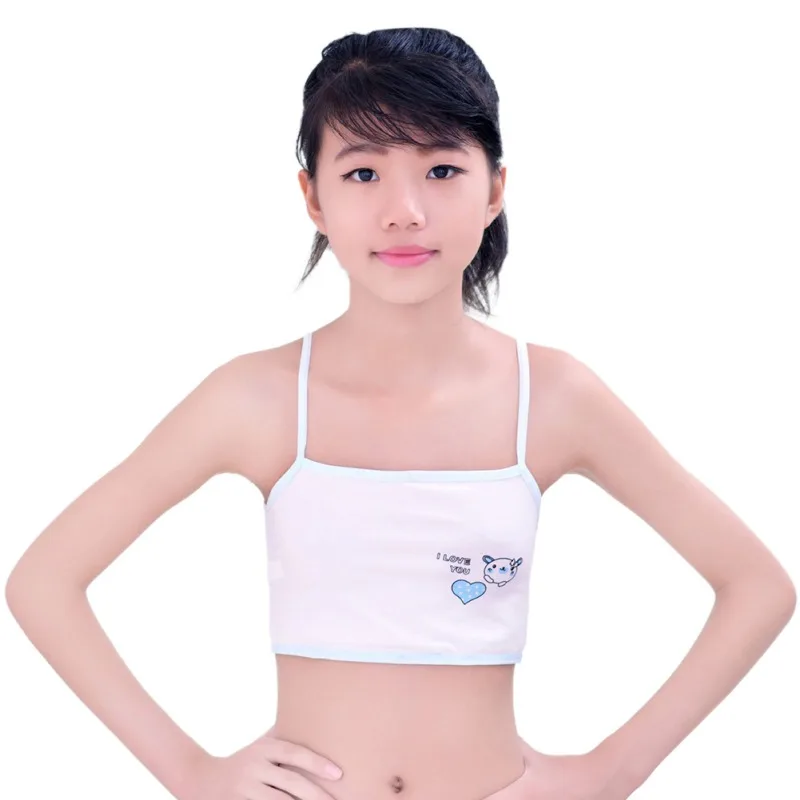 Нижнее белье для подростков хлопковые Лифчики молодых девушек однотонный жилет