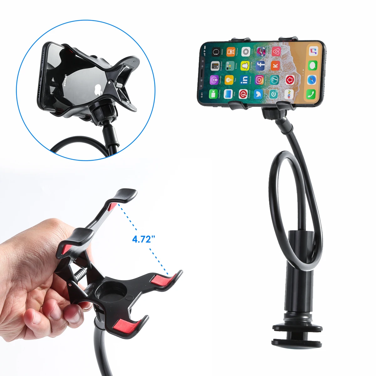 universal mobile phone holder bed clip lazy bracket flexible gooseneck clamp long arms mount table desk stand phone holder free global shipping